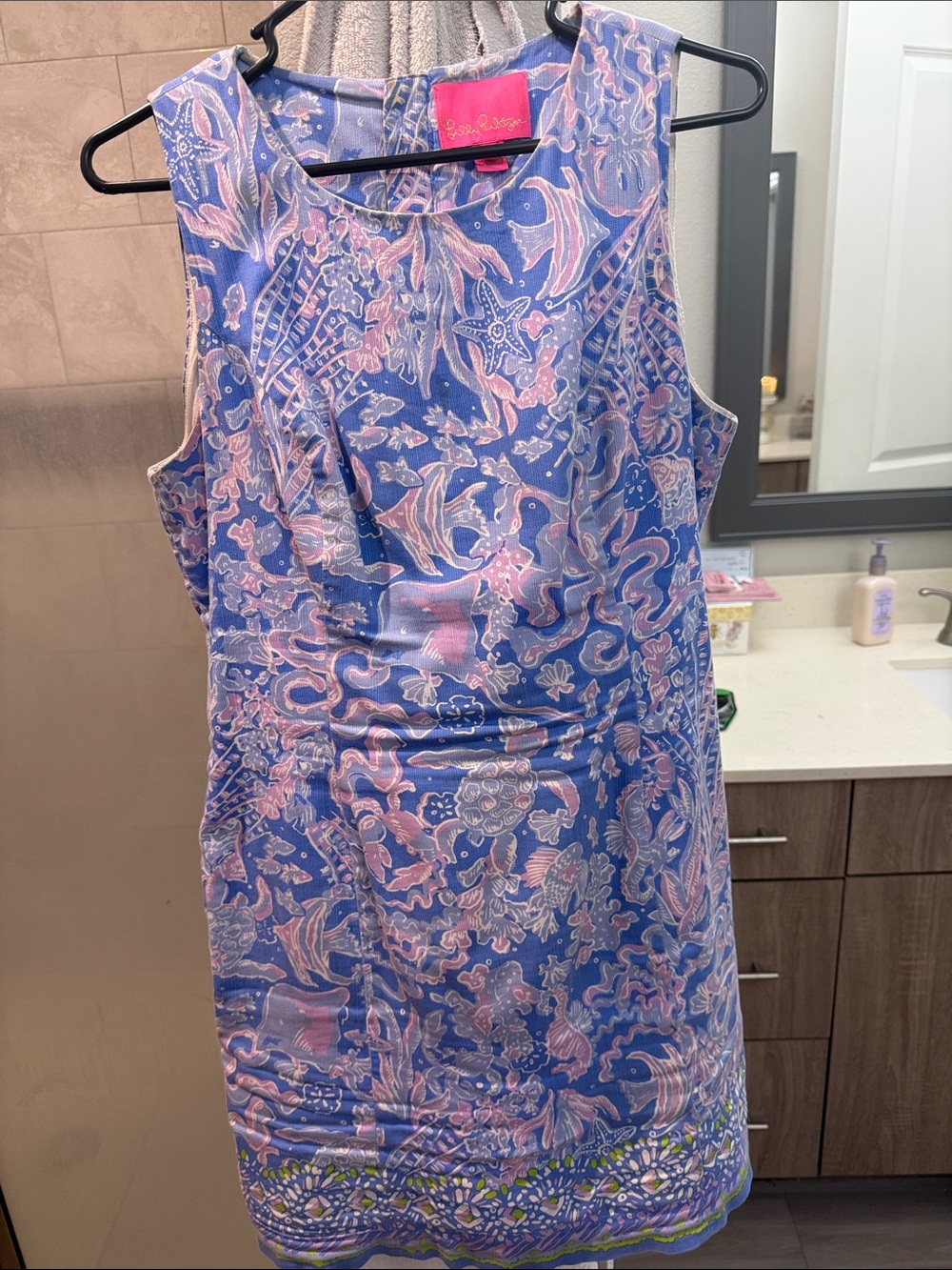 Lilly Pulitzer Sleeveless Blue & Pink Printed Mini Dress